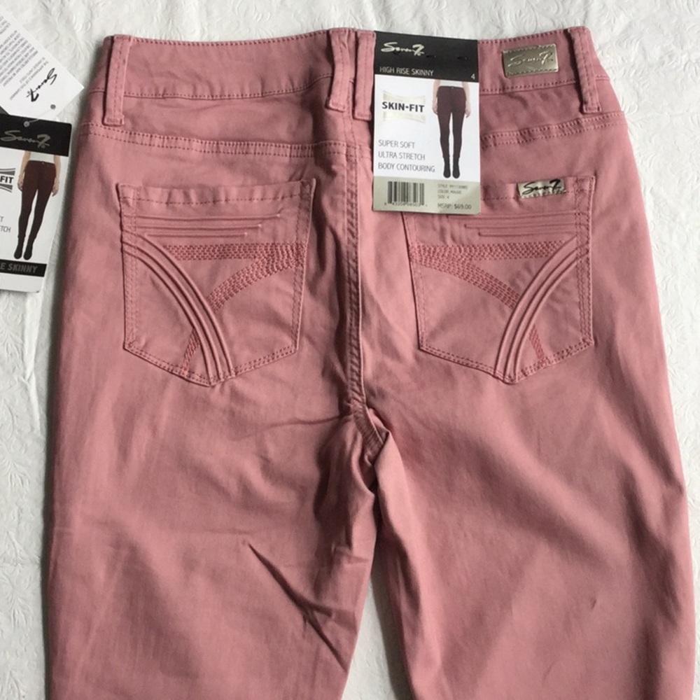 NEW Seven7 High Rise Skinny BLUSH Pants 4